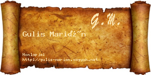 Gulis Marián névjegykártya